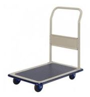 Fixed Handle Platform Trolley – Robust Steel Trolley with Fixed Push Handle and Heavy Duty Wheels, Perfect for Moving Boxes, Tools and Goods in Stores and Workshops